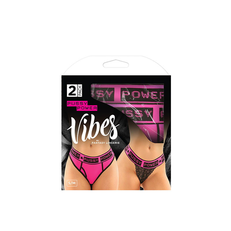 Vibes Pussy Power Brief and Thong - 2 Pack S/M